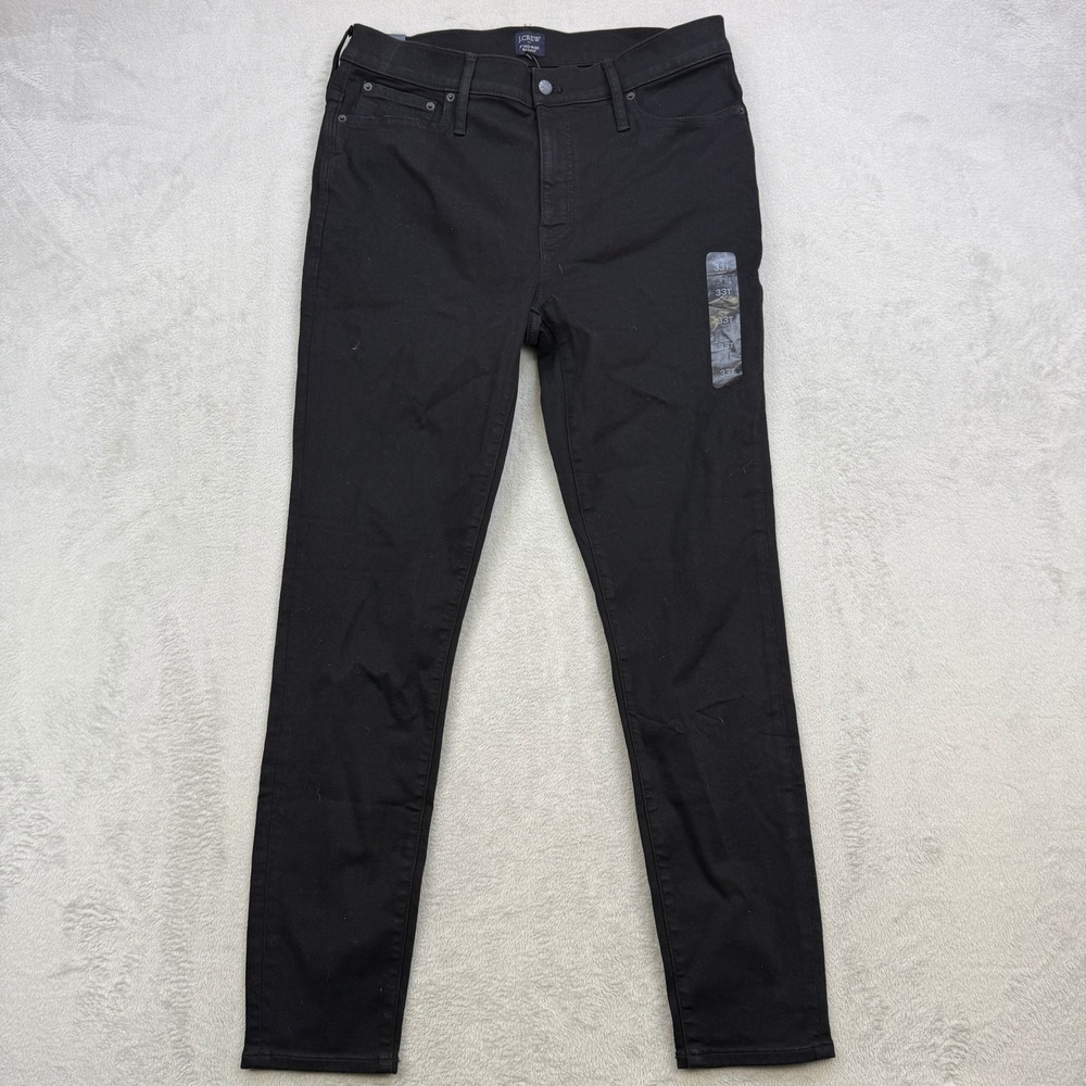 J Crew Jeans Womens 33T Black 9 Inch Mid Rise‎ Skinny Signature Stretch Tall